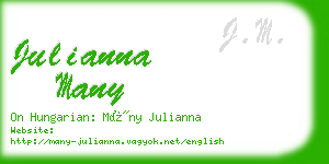 julianna many business card